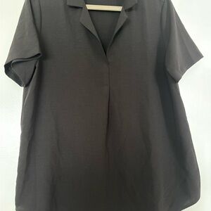 Hilary Radley Charcoal Button Down Shirt